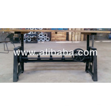 Rough Wood Top Industrial Crank Table